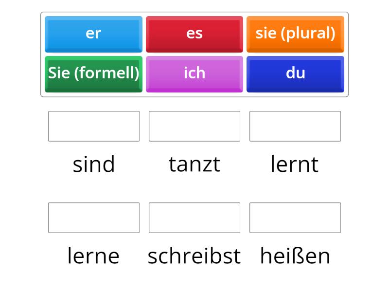 Konjugation der Verben - Match up