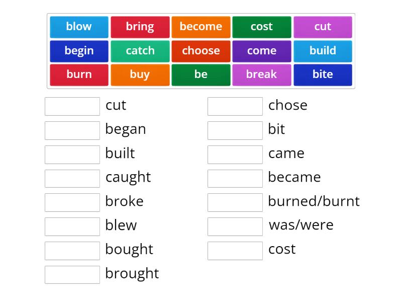 Past Simple_Irregular Verbs_be-cut - Match up