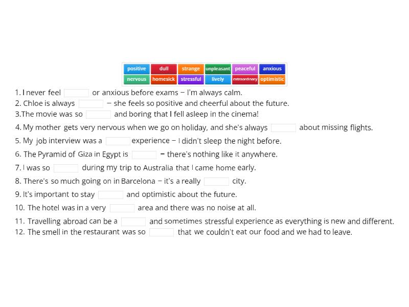 2C. vocab - Complete the sentence