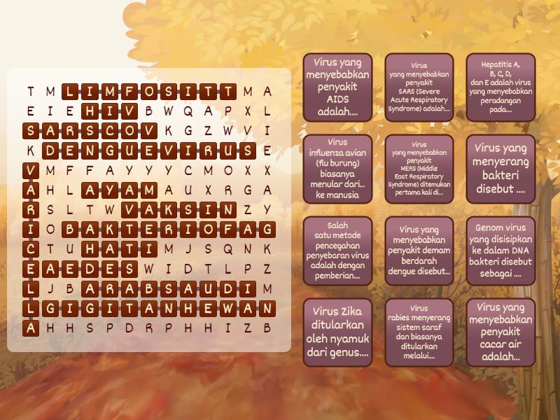 Peranan Virus - Wordsearch