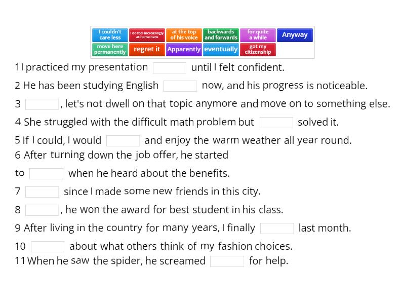 Roadmap B1+ Unit 3 Listening vocabulary - Complete the sentence