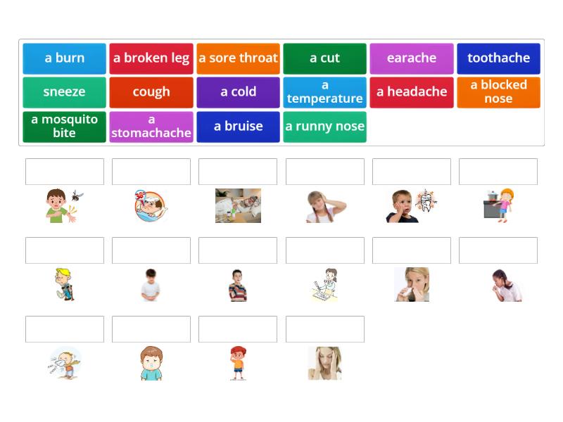 Go Getter 3 Unit 5 Health Problems and injuries - Match up