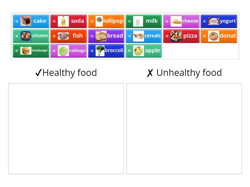 Healthy or Unhealthy food? (categorizing) - Categorize