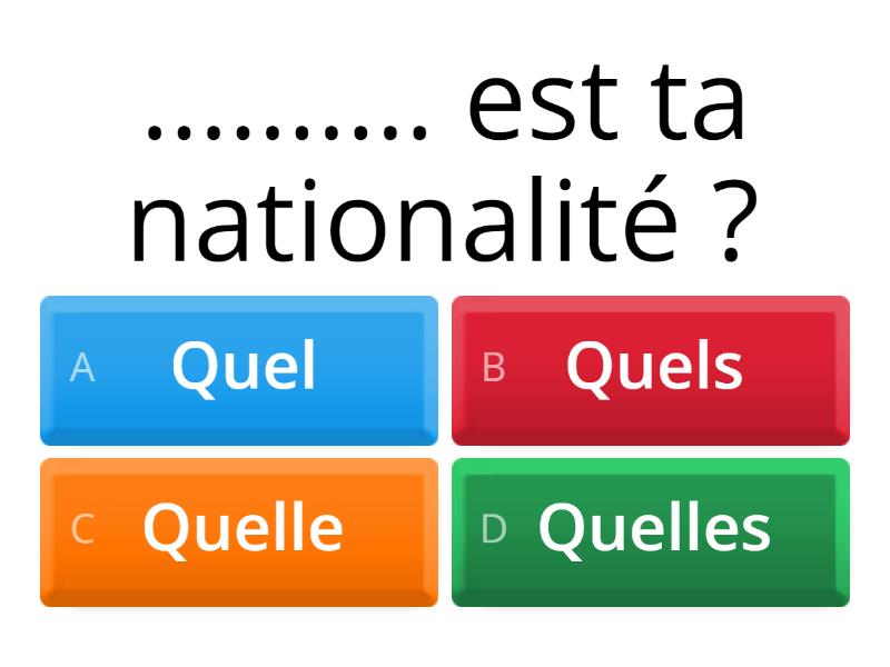 Quel, Quels, Quelle, Quelles - Quiz