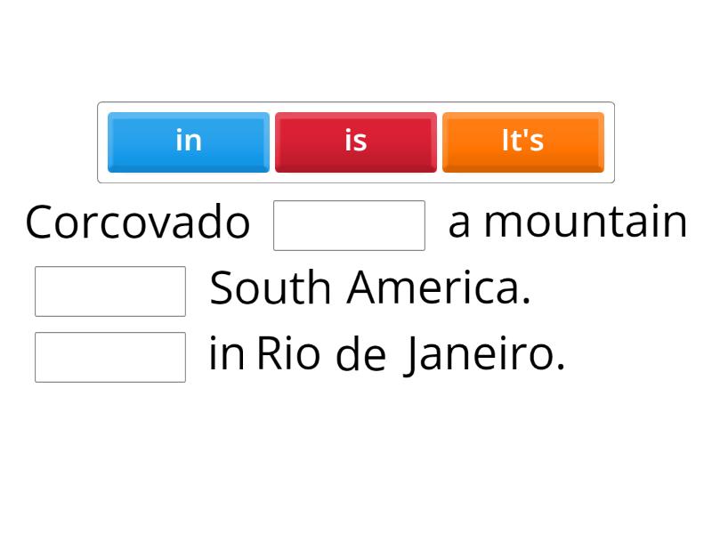 Geographical feature sentences - Complete the sentence