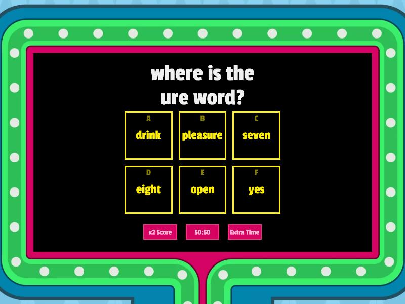 6 letter words with ure in them