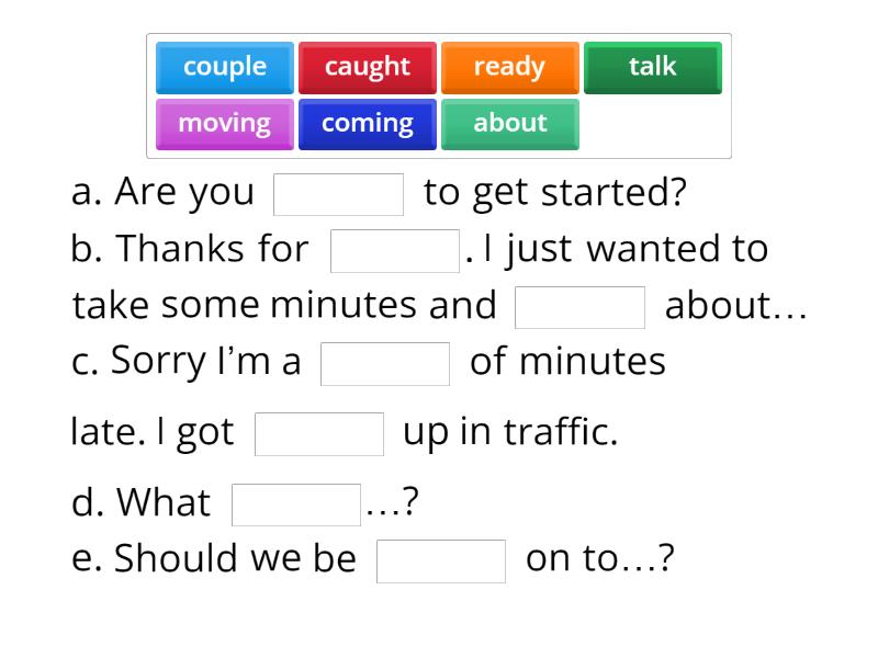 Meetings - Complete the sentence