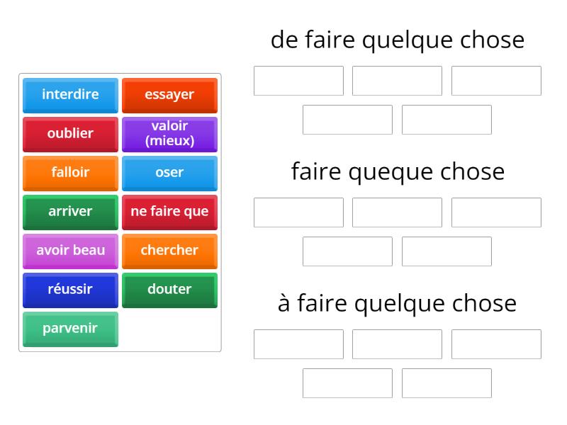 Infinitif 1 - Group sort