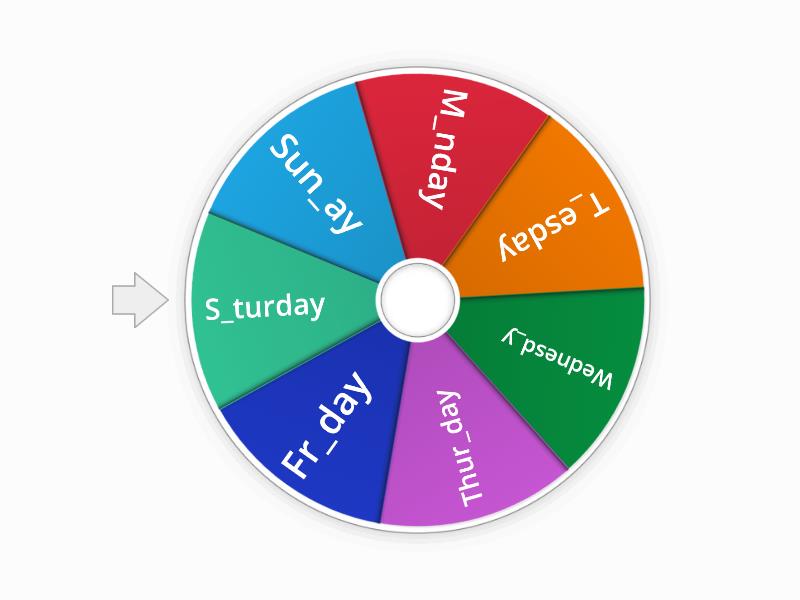 Days of the week - Random wheel
