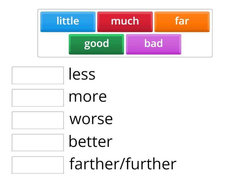 Irregular comparatives - Match up