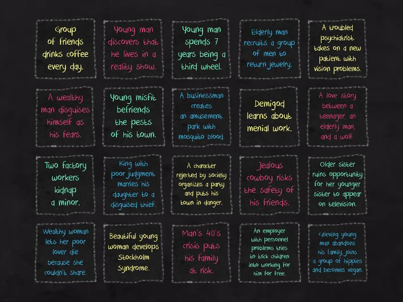 Bad Movie Descriptions - Flip tiles