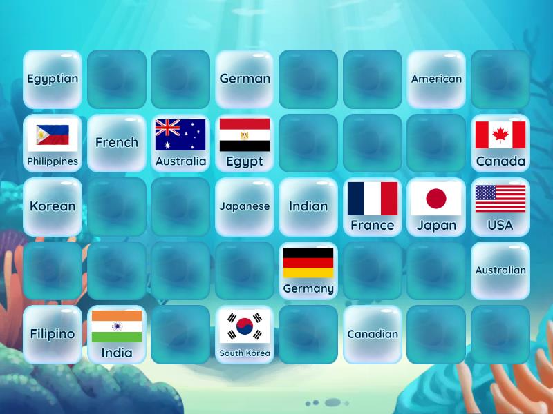 : Countries and Nationalities - Matching pairs