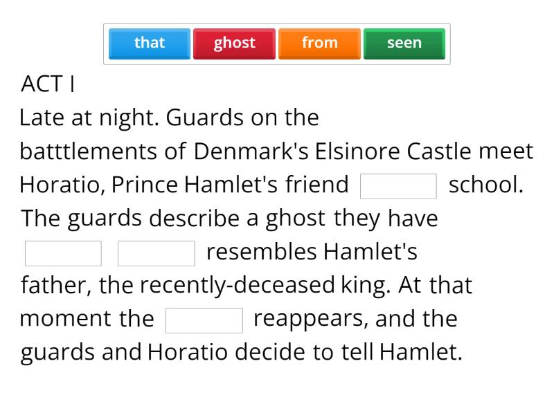 Hamlet_plot - Complete the sentence