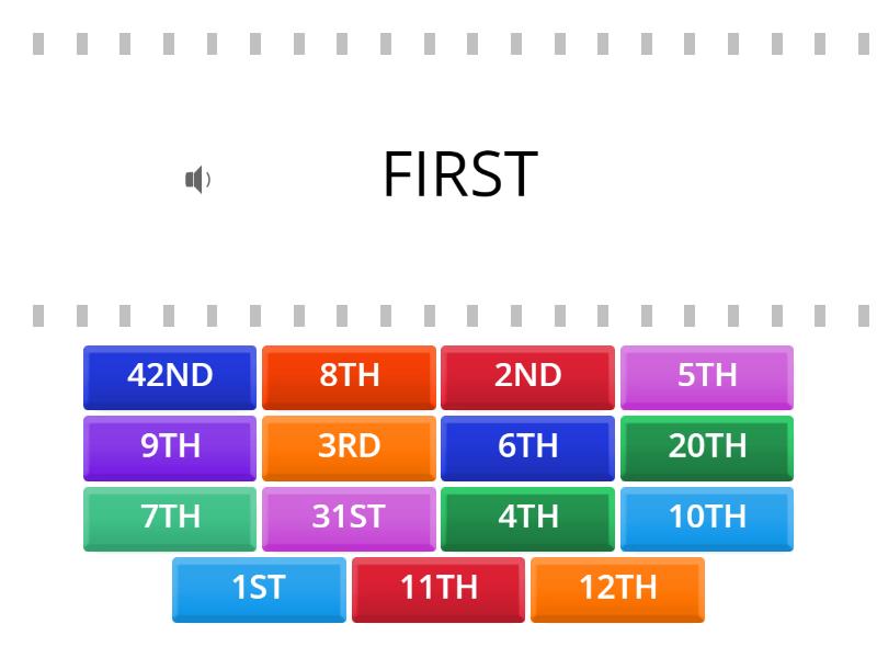 ORDINAL NUMBERS - Find the match