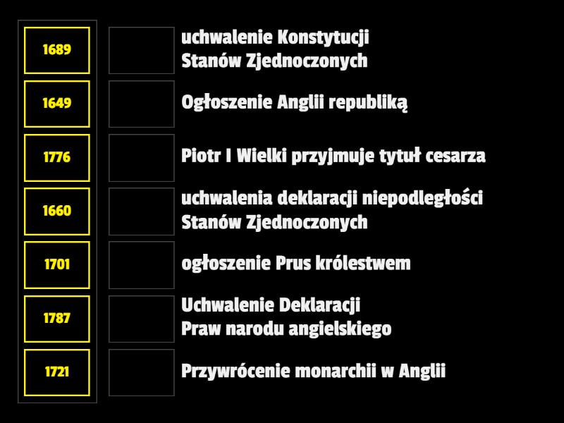 Od Absolutyzmu Do Republiki Sprawdzian Klasa 6 Od Absolutyzmu Do Republiki - Match up