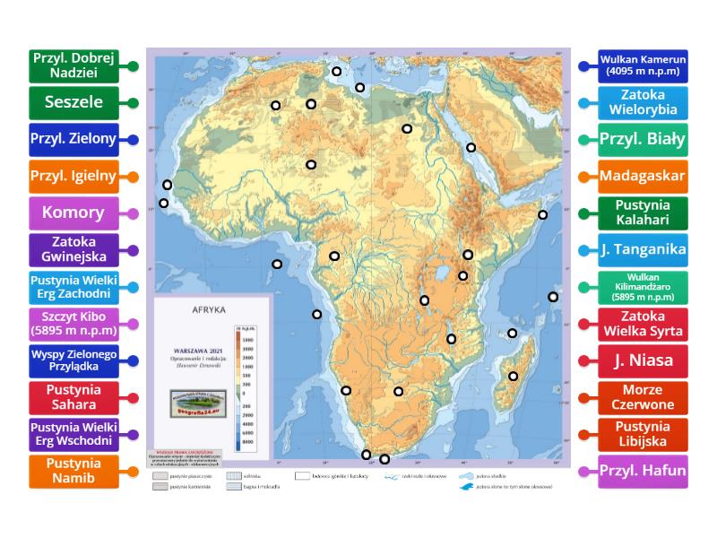 Sprawdzian Z Afryki Geografia Klasa 2 Gimnazjum Mapa Afryki geografia kl. 8 - Labelled diagram