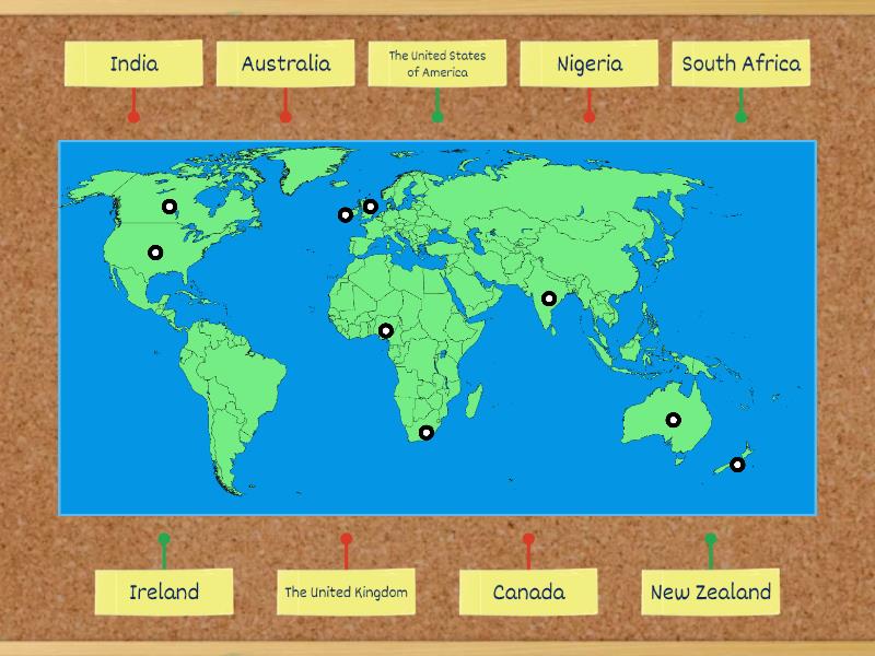 map of the world english speaking countries