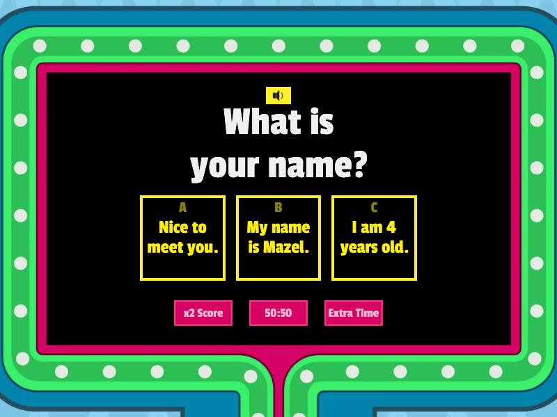 what is your name? - Gameshow quiz