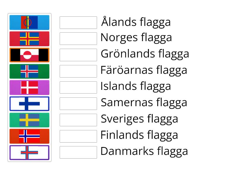 Nordens flaggor - Une las parejas