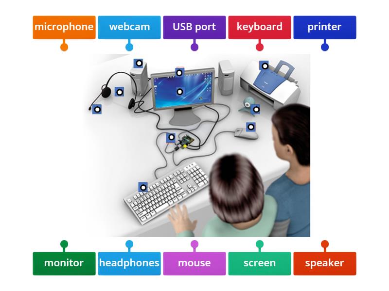 Computer parts - Labelled diagram