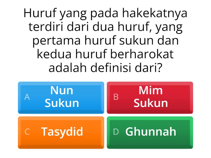 Hukum Nun Dan Mim Bertasydid, Tingkatan Ghunnah - Quiz