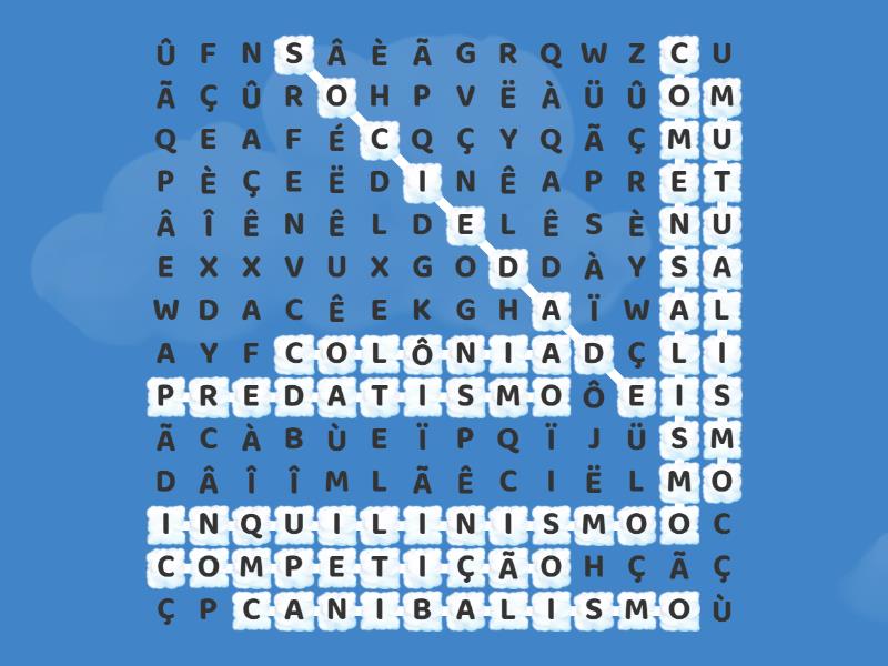 Atividade De Biologia Wordsearch