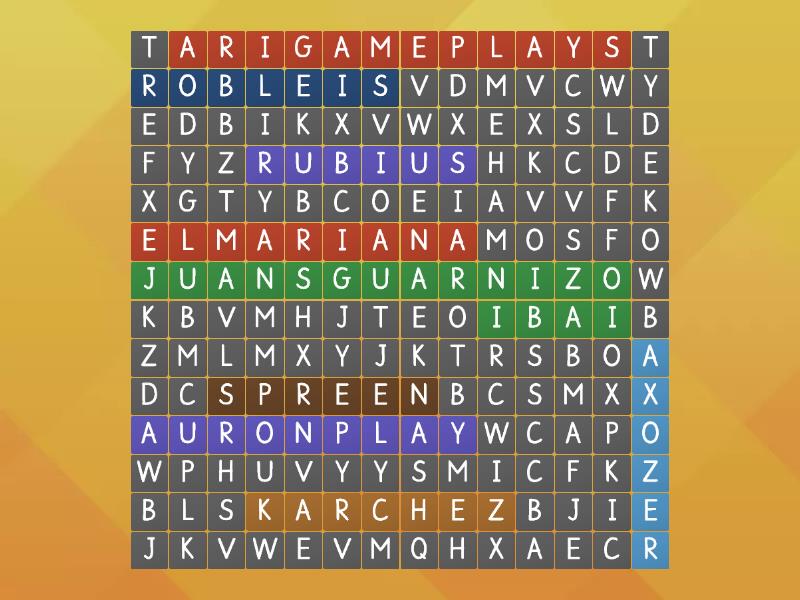 Sopa de letras de STREAMERS - Wordsearch