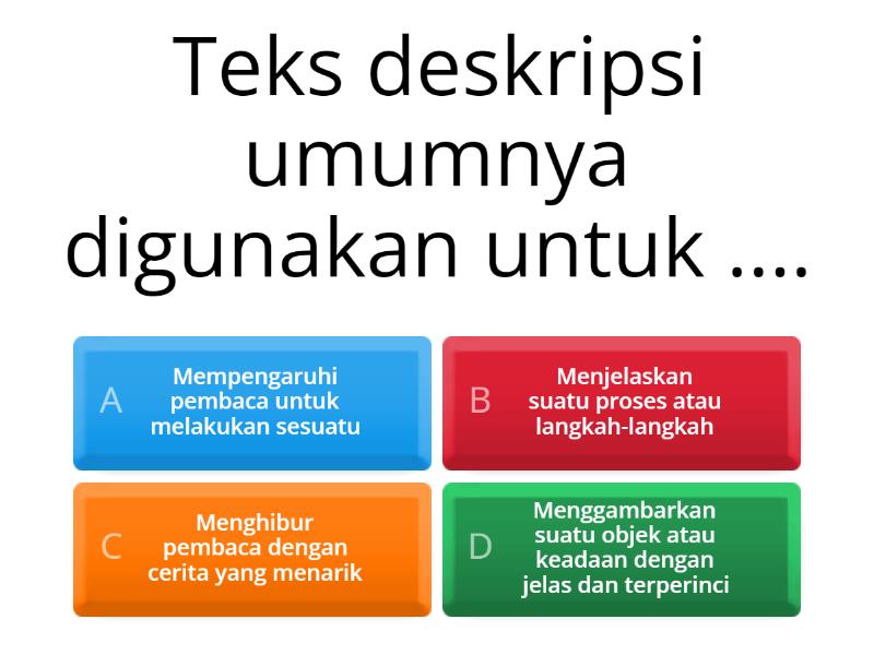 ASESMEN DIAGNOSTIK TEKS DESKRIPSI KELAS 9 - Quiz