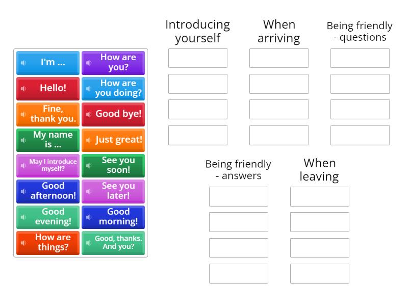Greetings - Group sort