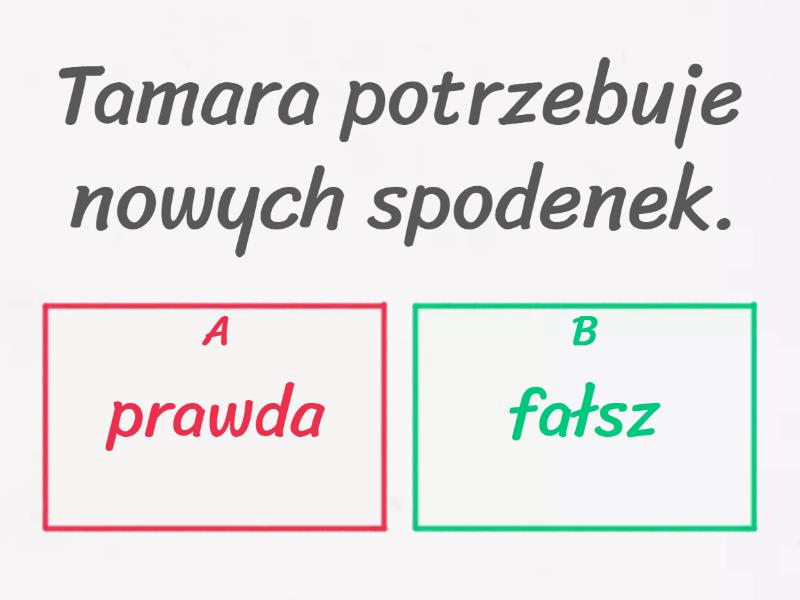 Prawda Czy Fałsz A1 Test 5412