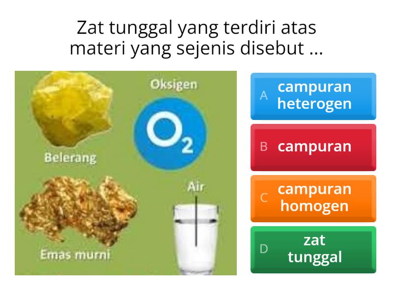 Kelas 5 (3.9) Zat Tunggal dan Campuran - Questionário