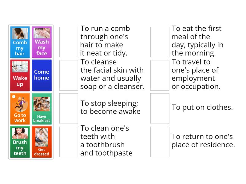 Daily routine - Match up