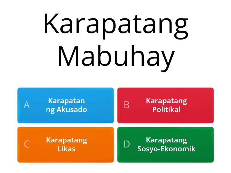 GAWAIN A: MGA URI NG KARAPATANG PANTAO - Pagsusulit