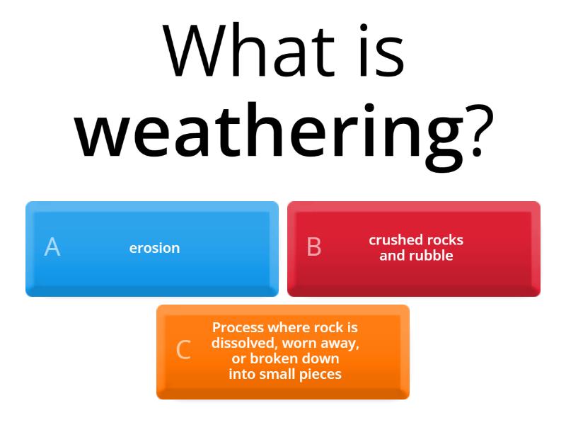 Weathering And Erosion - Quiz