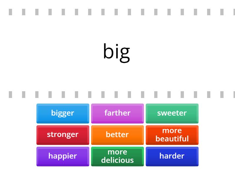 Comparative adjectives - Find the match