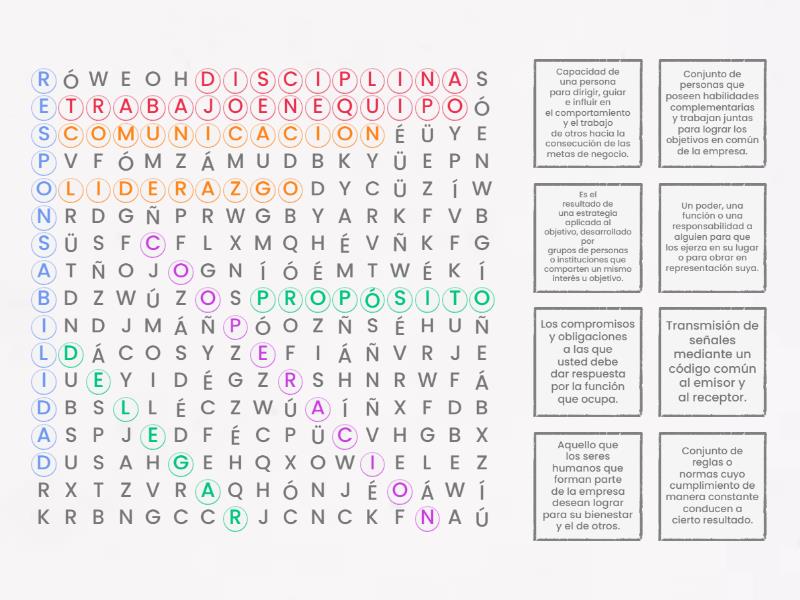 Actividad En Equipo Wordsearch