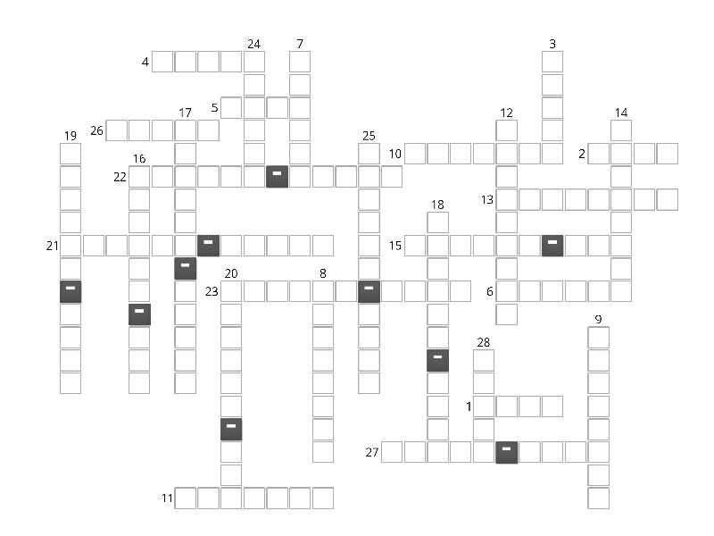 Numbers 1-50 () - Crossword