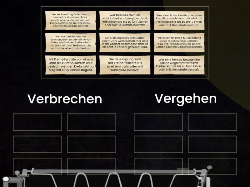 Verbrechen oder Vergehen? Group sort