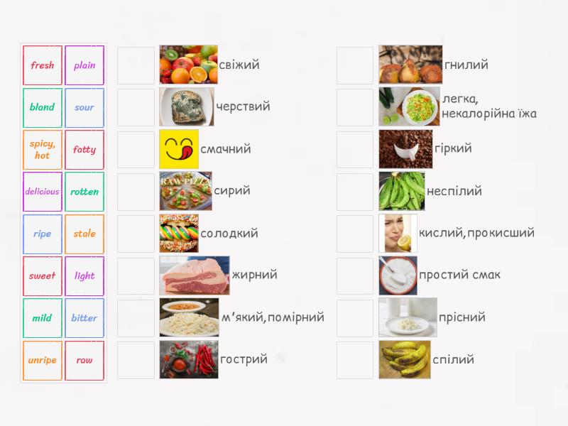 describing food - Match up