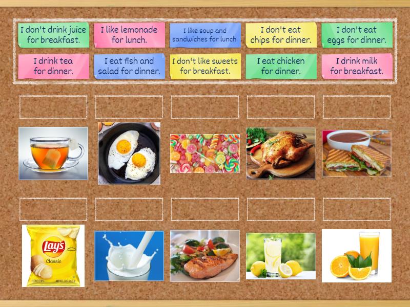 Breakfast/lunch/dinner - Match up
