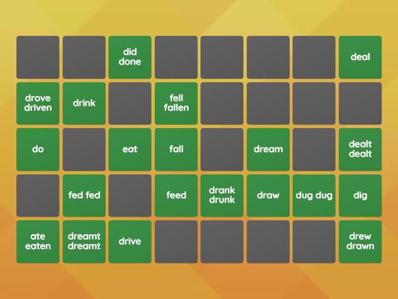 irregular verbs - Matching pairs