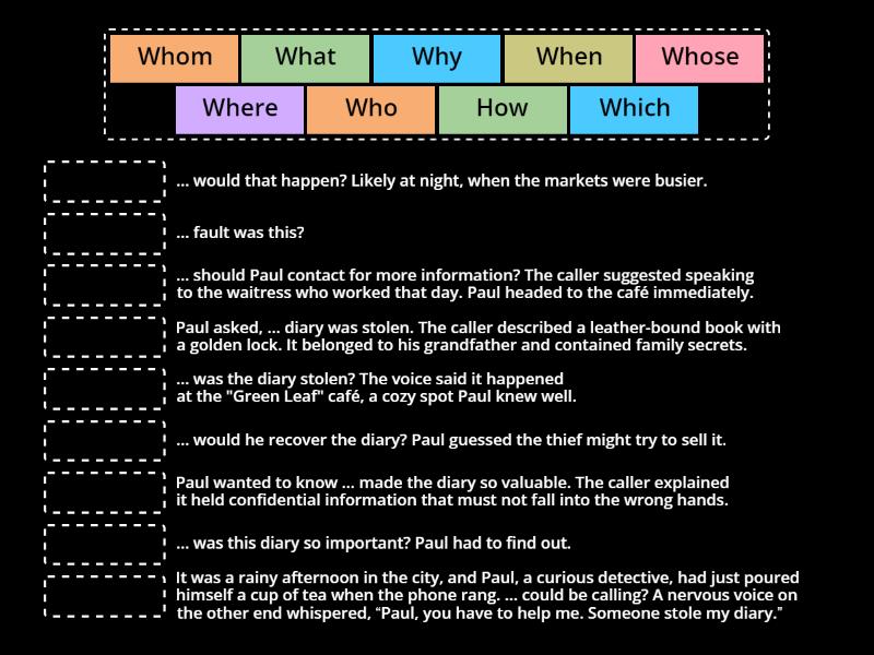 Wh- Questions - Match up