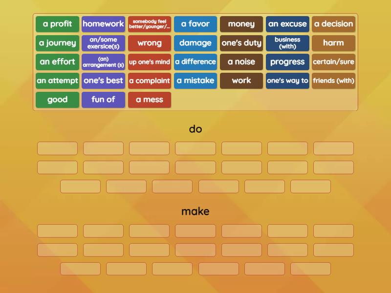do vs make - Group sort