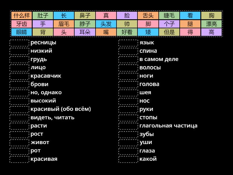 Ван Луся 6 класс 1 раздел - Match up