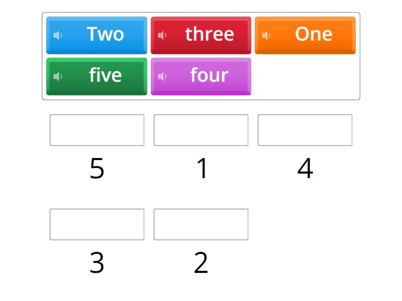 Numbers 1-5 - Match up