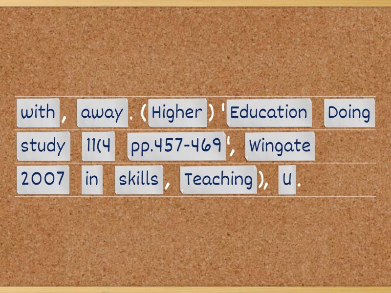 Reference Activity - Unjumble