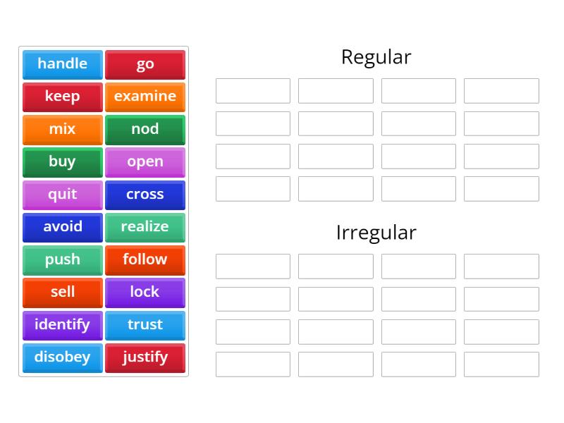 Verbs in english - Group sort
