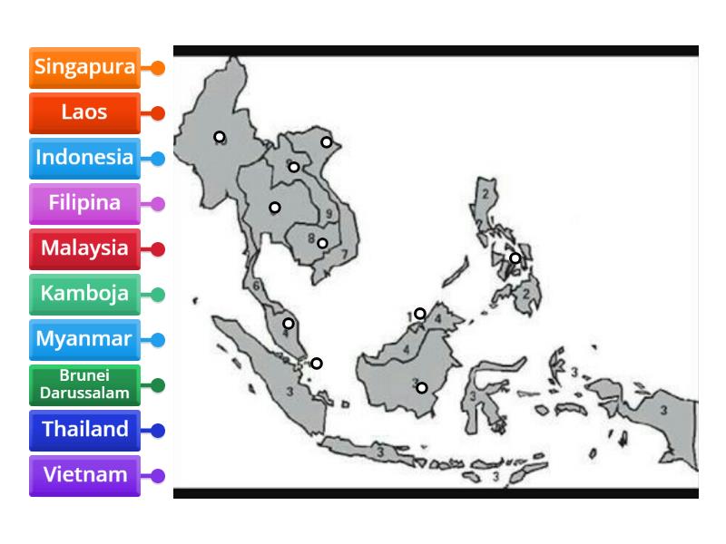 Peta ASEAN - Labelled diagram