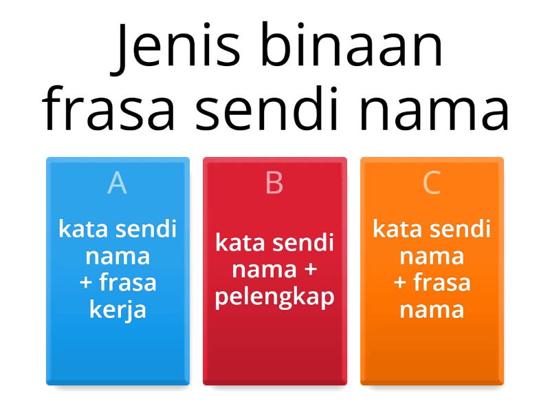 BINAAN FRASA SENDI NAMA - Quiz