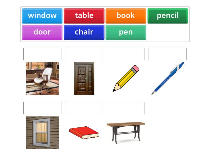 Objects in classroom (Level Starter) - Match up